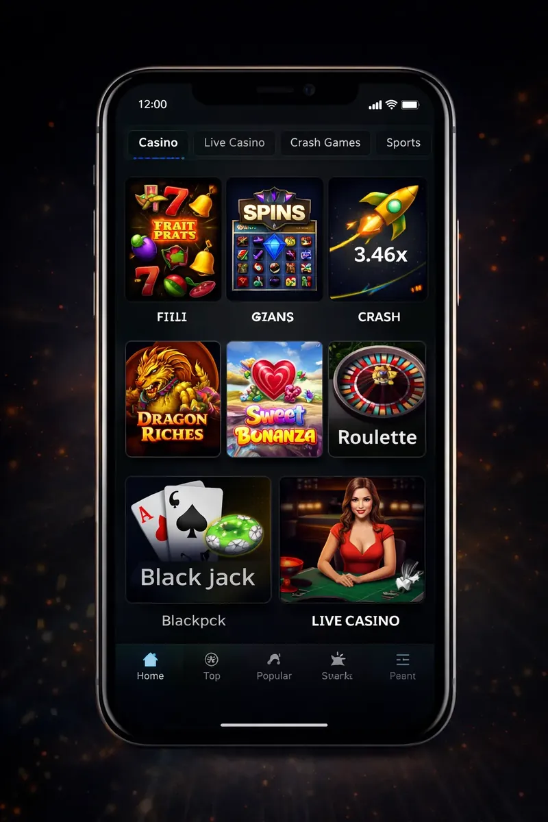 Mobile online casino gameplay on smartphone