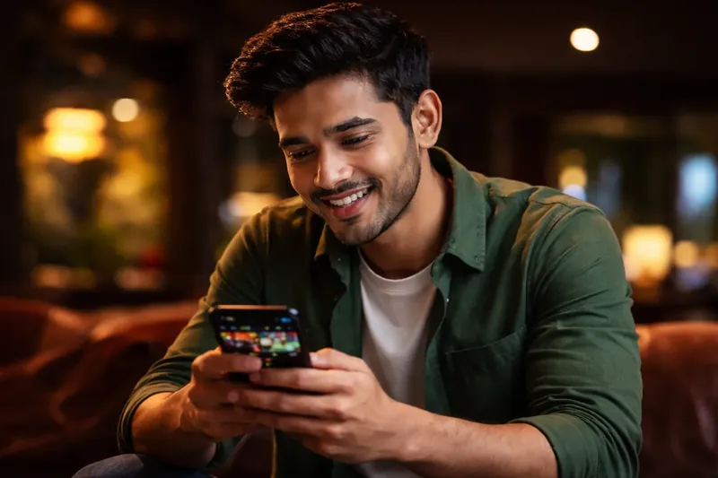 Mobile online casino gameplay on smartphone